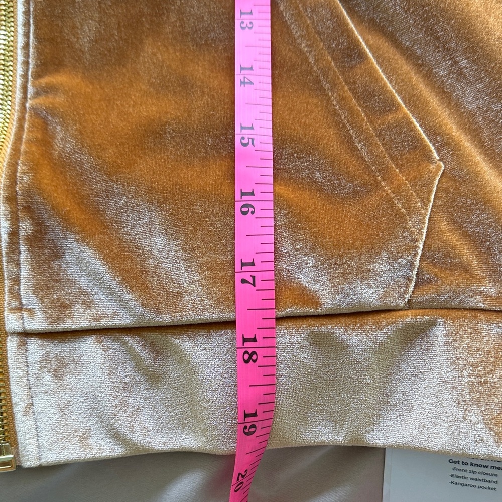 Fabletics Donna Velour Hoodie Brown Velvet Jacket - Picture 7 of 7